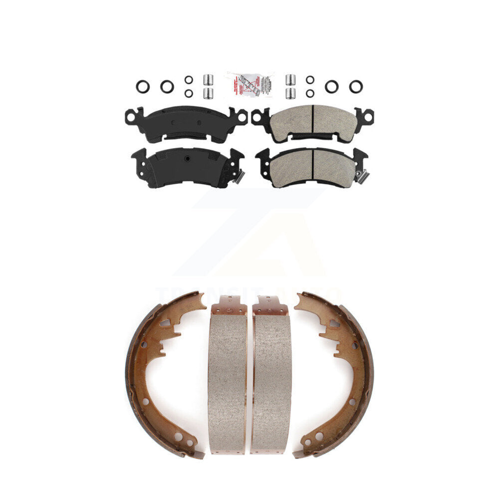 Front Semi-Metallic Disc Brake Pads And Rear Drum Shoes Kit For Cadillac Chevrolet Buick KNN-100244