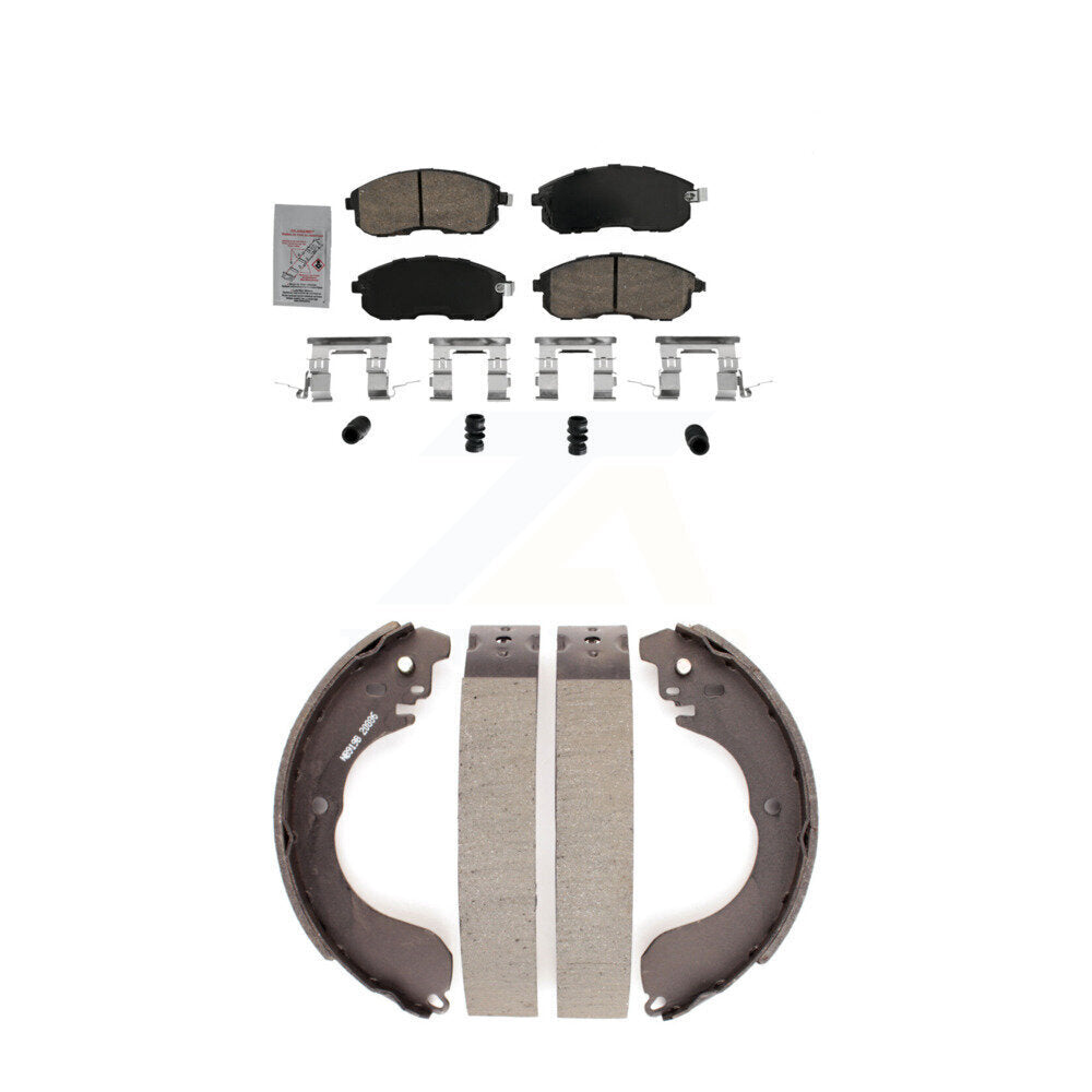 Front Ceramic Disc Brake Pads And Rear Drum Shoes Kit For Nissan Versa KNN-100258