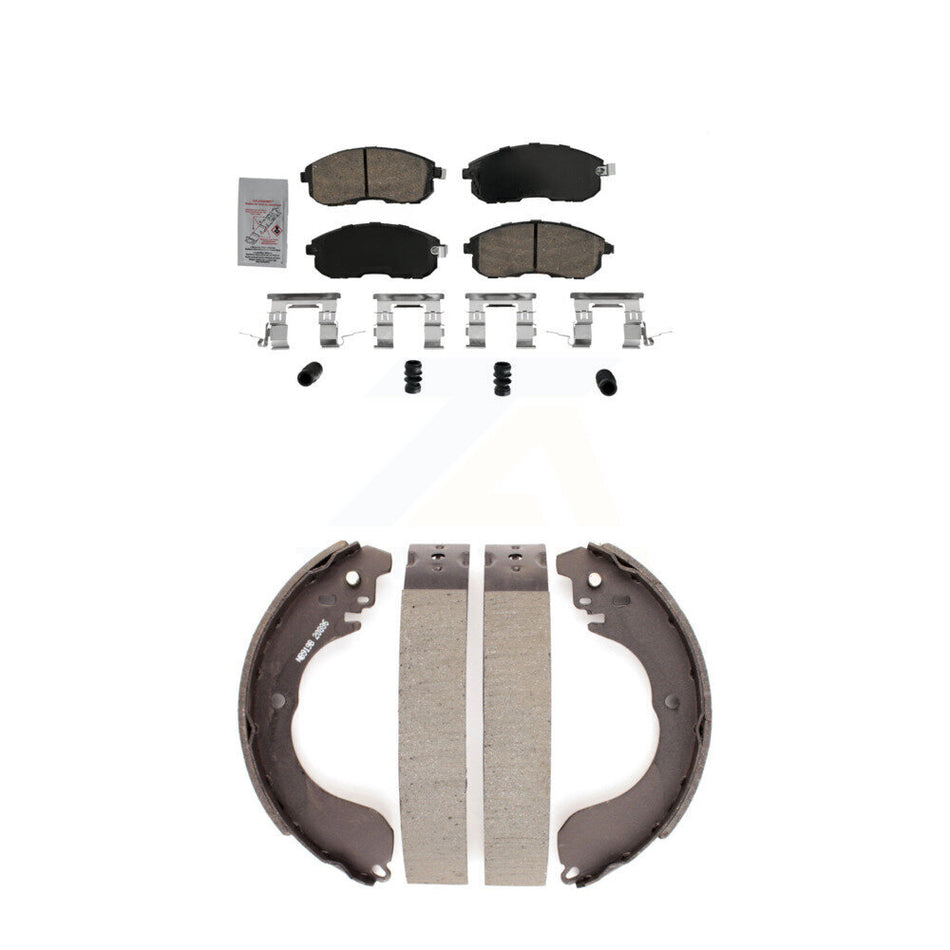 Front Ceramic Disc Brake Pads And Rear Drum Shoes Kit For Nissan Versa KNN-100258