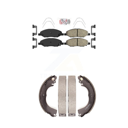 Front Ceramic Disc Brake Pads And Rear Drum Shoes Kit For 2009-2011 Nissan Versa 1.6L KNN-100264