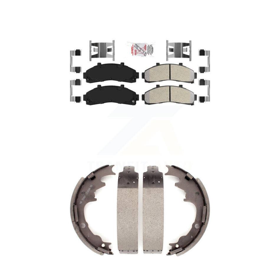 Front Semi-Metallic Disc Brake Pads And Rear Drum Shoes Kit For Ford Ranger Mazda B4000 KNN-100265