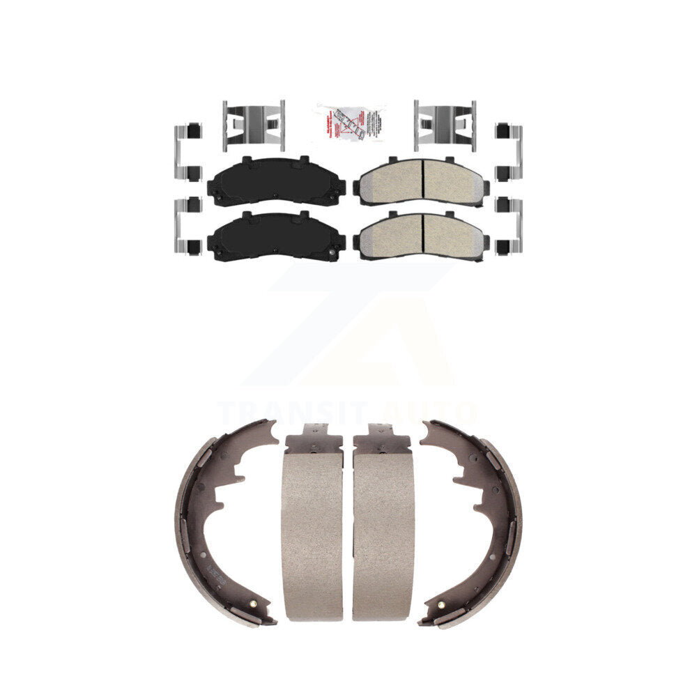 Front Semi-Metallic Disc Brake Pads And Rear Drum Shoes Kit For Ford Ranger Mazda B4000 KNN-100266