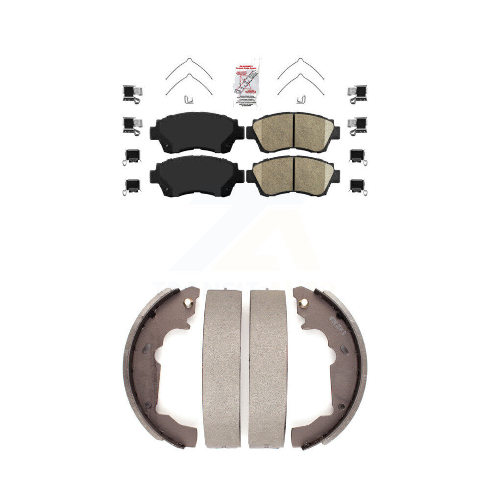 Front Ceramic Disc Brake Pads And Rear Drum Shoes Kit For 1998-2003 Toyota Sienna KNN-100273