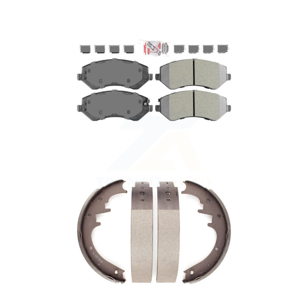 Front Semi-Metallic Disc Brake Pads And Rear Drum Shoes Kit For 2002 Jeep Liberty KNN-100277