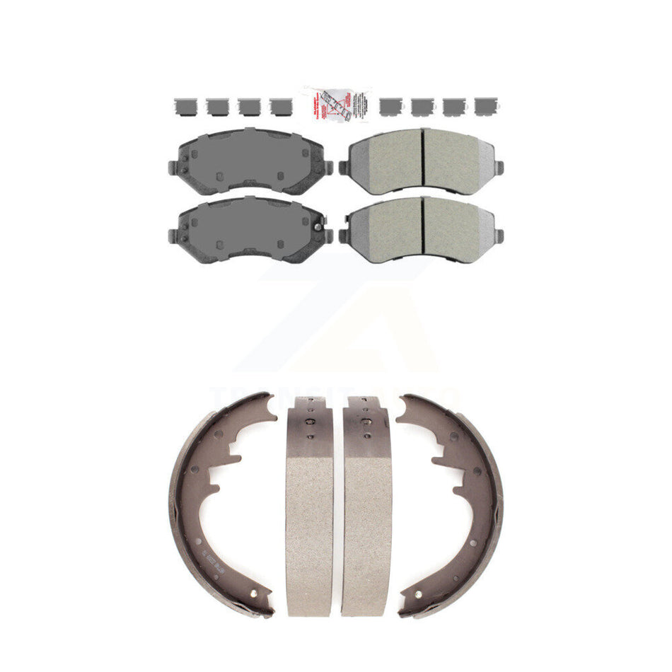 Front Semi-Metallic Disc Brake Pads And Rear Drum Shoes Kit For 2002 Jeep Liberty KNN-100277