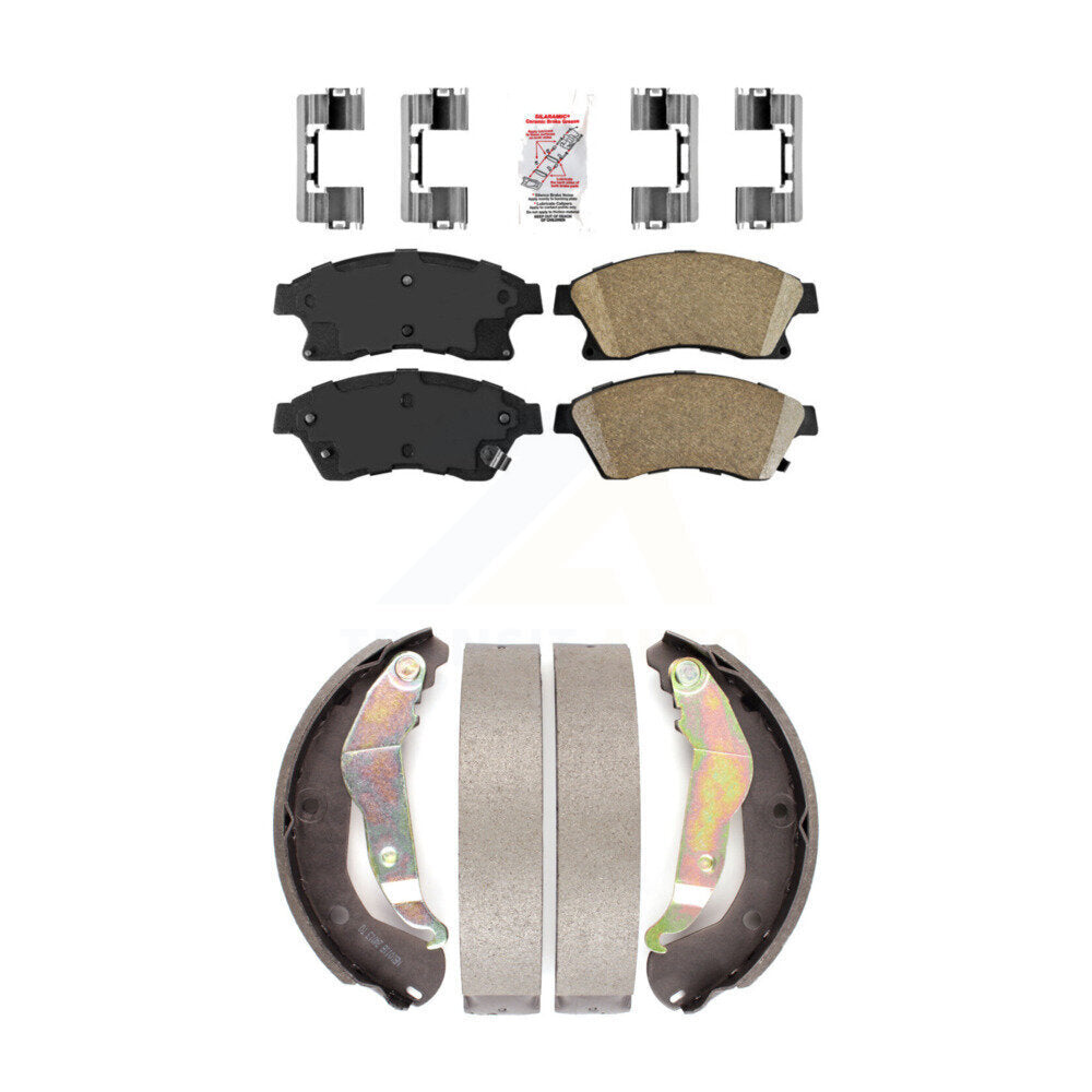 Front Ceramic Disc Brake Pads And Rear Drum Shoes Kit For 2012-2017 Chevrolet Sonic KNN-100289
