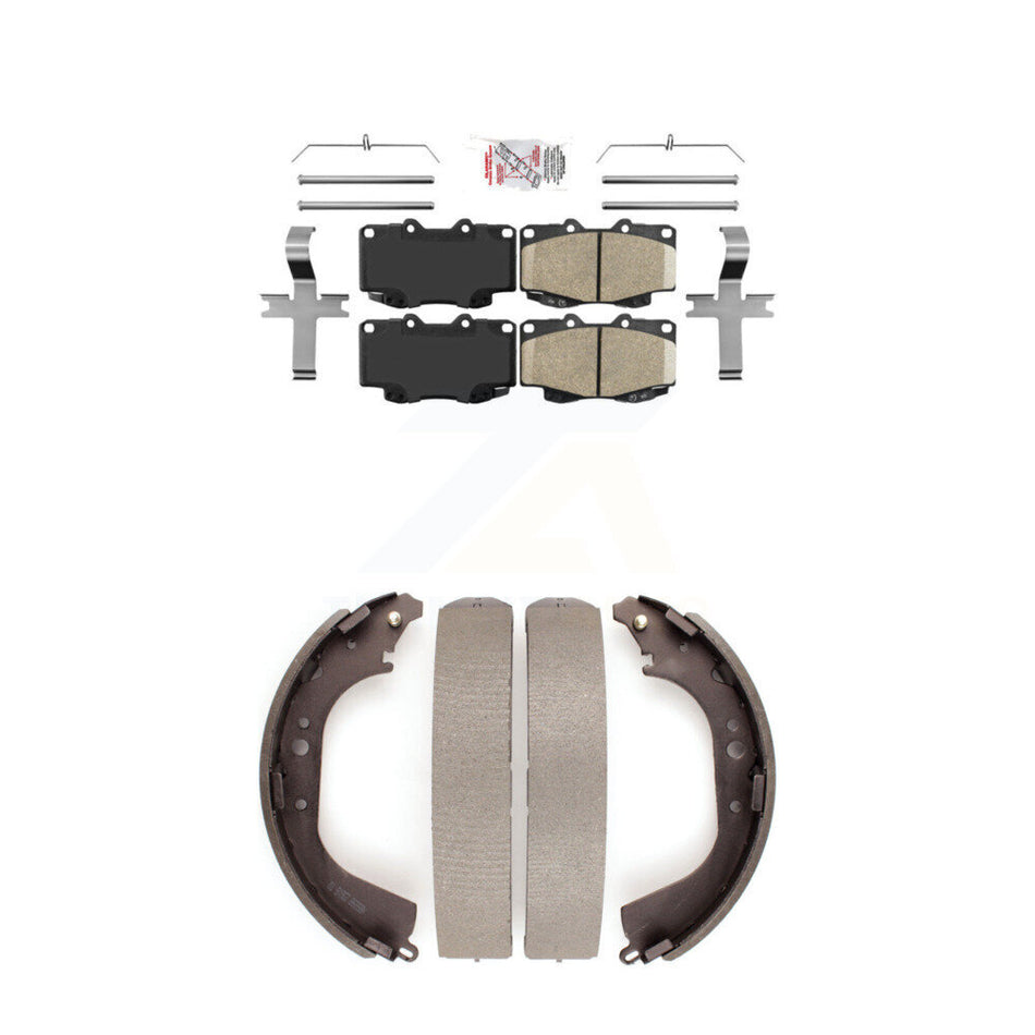 Front Ceramic Disc Brake Pads And Rear Drum Shoes Kit For Toyota Tacoma With 6 Lug Wheels KNN-100292