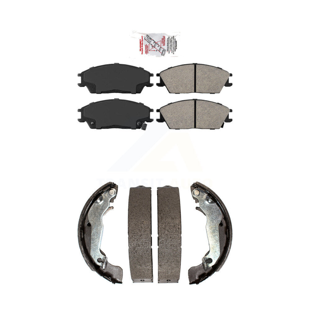 Front Semi-Metallic Disc Brake Pads And Rear Drum Shoes Kit For 2003-2005 Hyundai Accent KNN-100294