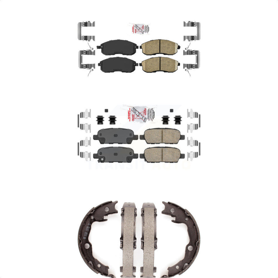 Front Rear Ceramic Disc Brake Pads And Parking Shoes Kit For Nissan Sentra KNN-100298