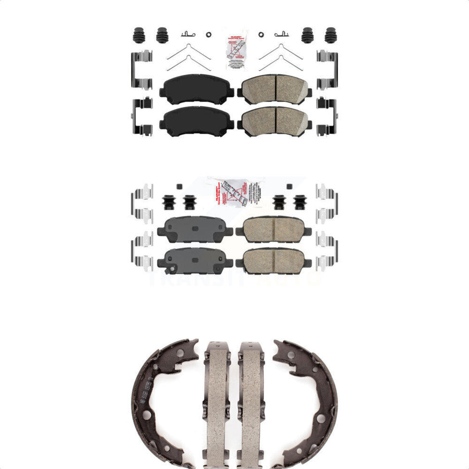 Front Rear Ceramic Disc Brake Pads And Parking Shoes Kit For Nissan Sentra KNN-100300