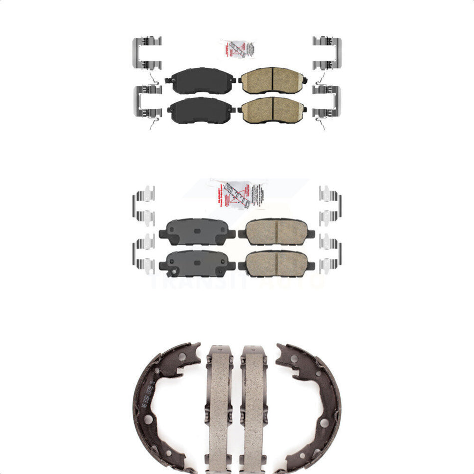 Front Rear Ceramic Disc Brake Pads And Parking Shoes Kit For Nissan Sentra KNN-100302