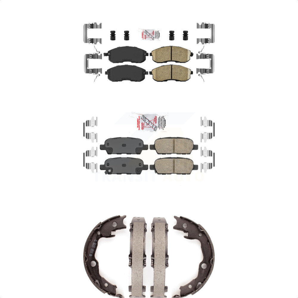 Front Rear Ceramic Disc Brake Pads And Parking Shoes Kit For Nissan Sentra KNN-100303