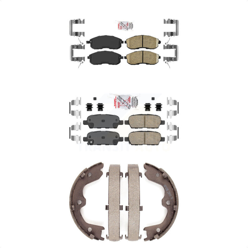 Front Rear Ceramic Disc Brake Pads And Parking Shoes Kit For Nissan Altima KNN-100313