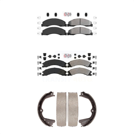 Front Rear Semi-Metallic Disc Brake Pads And Parking Shoes Kit For KNN-100330