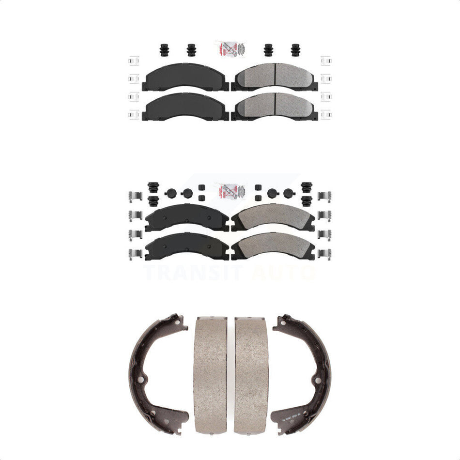 Front Rear Semi-Metallic Disc Brake Pads And Parking Shoes Kit For KNN-100330