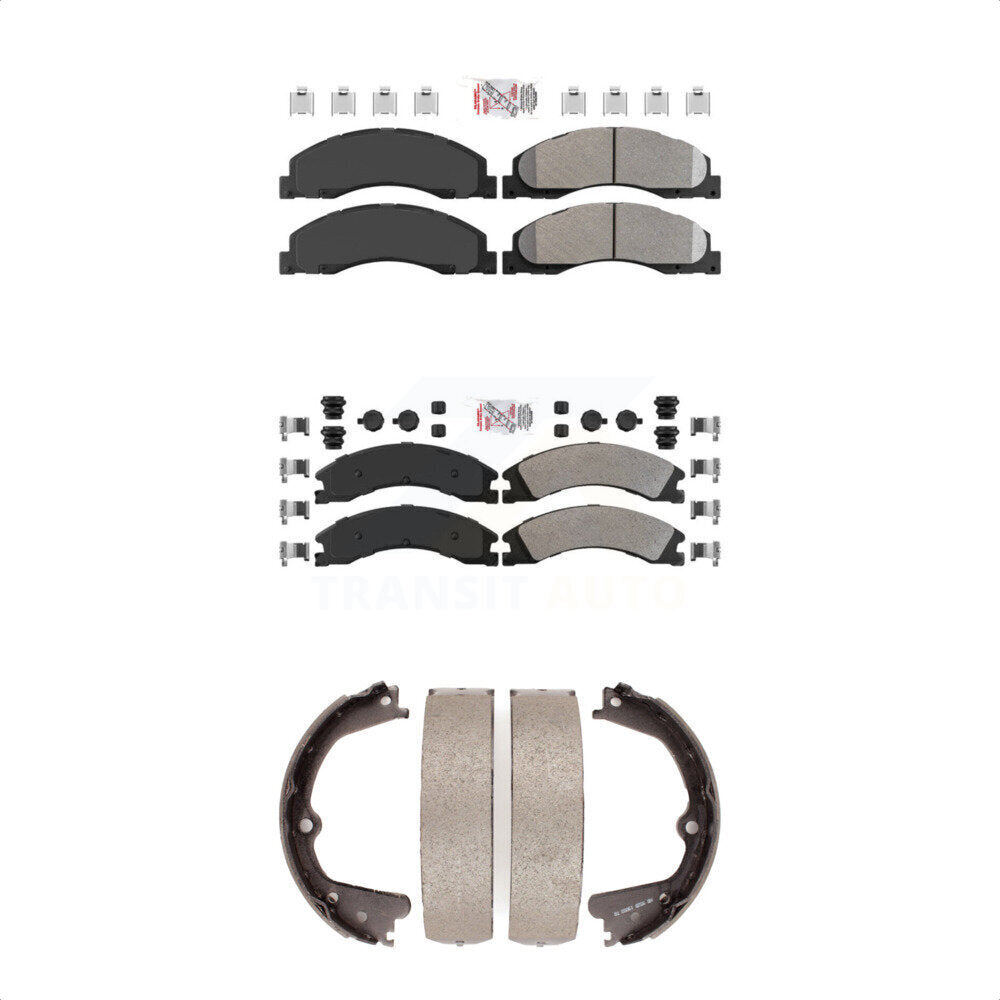 Front Rear Semi-Metallic Disc Brake Pads And Parking Shoes Kit For KNN-100331