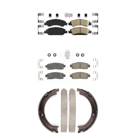 Front Rear Ceramic Disc Brake Pads And Parking Shoes Kit For Cadillac XTS KNN-100345