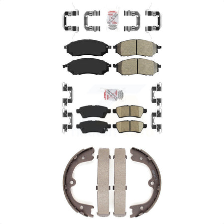 Front Semi-Metallic Rear Ceramic Disc Brake Pads And Parking Shoes Kit For KNN-100350