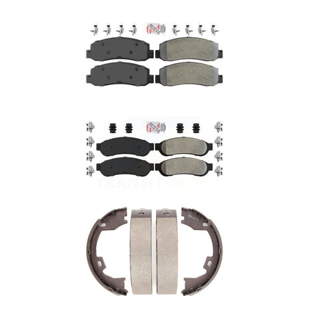 Front Rear Semi-Metallic Disc Brake Pads And Parking Shoes Kit For KNN-100351