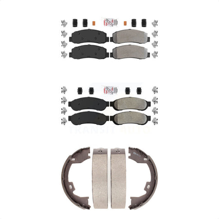 Front Rear Semi-Metallic Disc Brake Pads And Parking Shoes Kit For KNN-100352