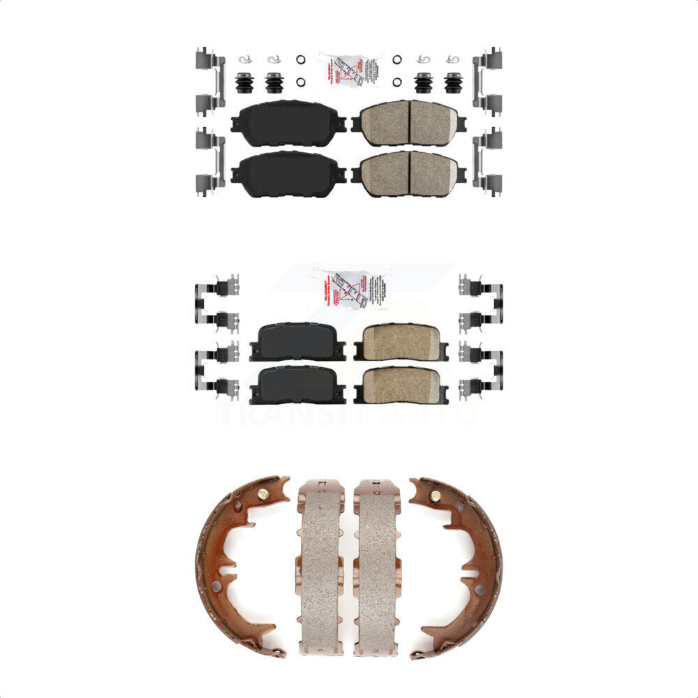 Front Rear Ceramic Disc Brake Pads And Parking Shoes Kit For Toyota Camry KNN-100364