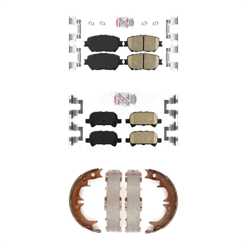 Front Rear Ceramic Disc Brake Pads And Parking Shoes Kit For Toyota Camry KNN-100367
