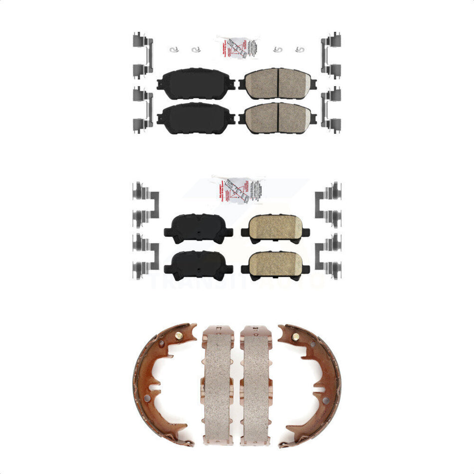 Front Rear Ceramic Disc Brake Pads And Parking Shoes Kit For Toyota Camry KNN-100369