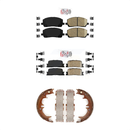 Front Rear Ceramic Disc Brake Pads And Parking Shoes Kit For Toyota Highlander KNN-100371