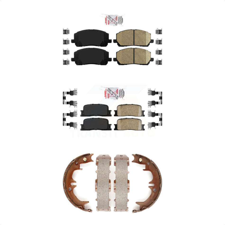 Front Rear Ceramic Disc Brake Pads And Parking Shoes Kit For Toyota Highlander KNN-100371