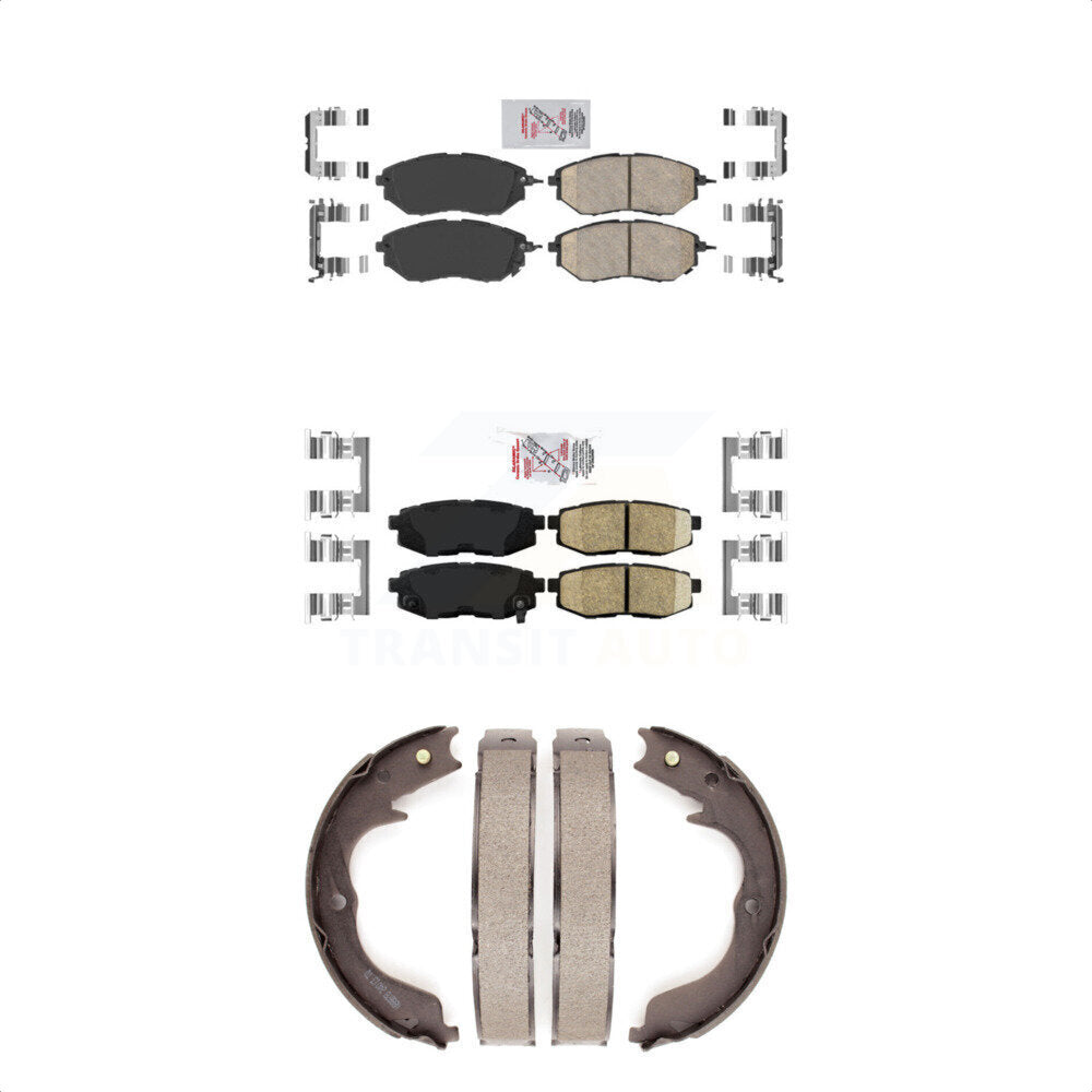 Front Rear Ceramic Disc Brake Pads And Parking Shoes Kit For Subaru Outback KNN-100373