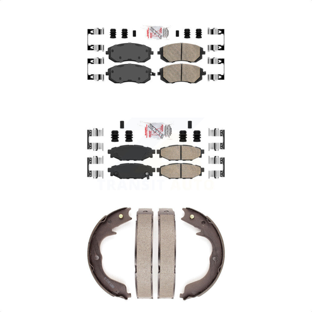 Front Rear Ceramic Disc Brake Pads And Parking Shoes Kit For Subaru Outback KNN-100374