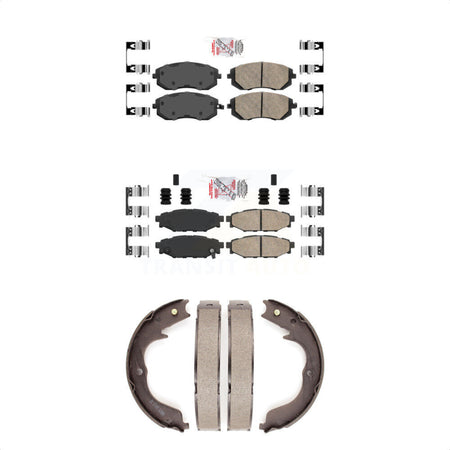 Front Rear Ceramic Disc Brake Pads And Parking Shoes Kit For Subaru Outback KNN-100375