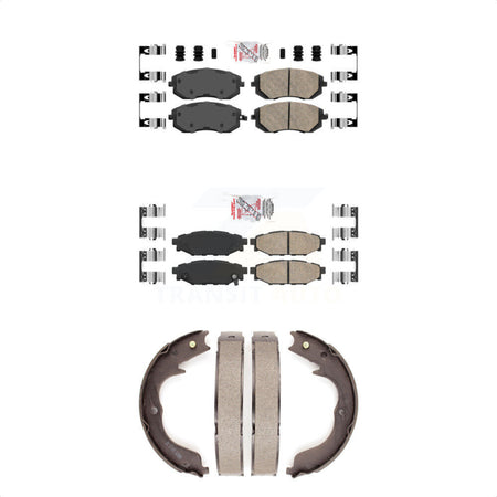 Front Rear Ceramic Disc Brake Pads And Parking Shoes Kit For Subaru Outback KNN-100376