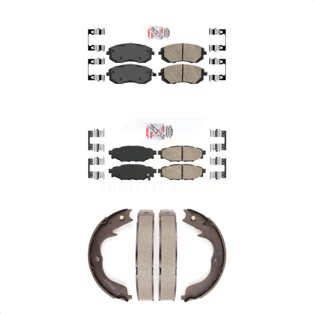 Front Rear Ceramic Disc Brake Pads And Parking Shoes Kit For Subaru Outback KNN-100377