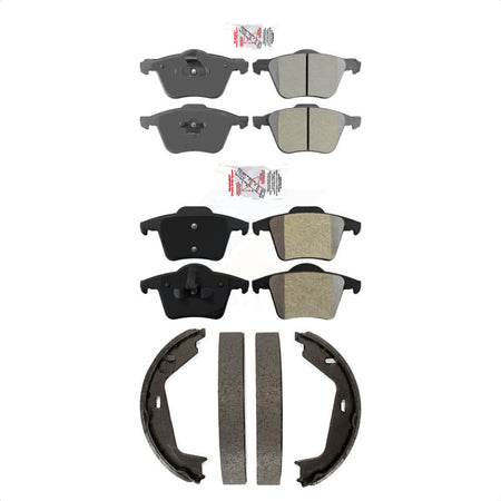 Front Rear Semi-Metallic Disc Brake Pads And Parking Shoes Kit For Volvo XC90 KNN-100379