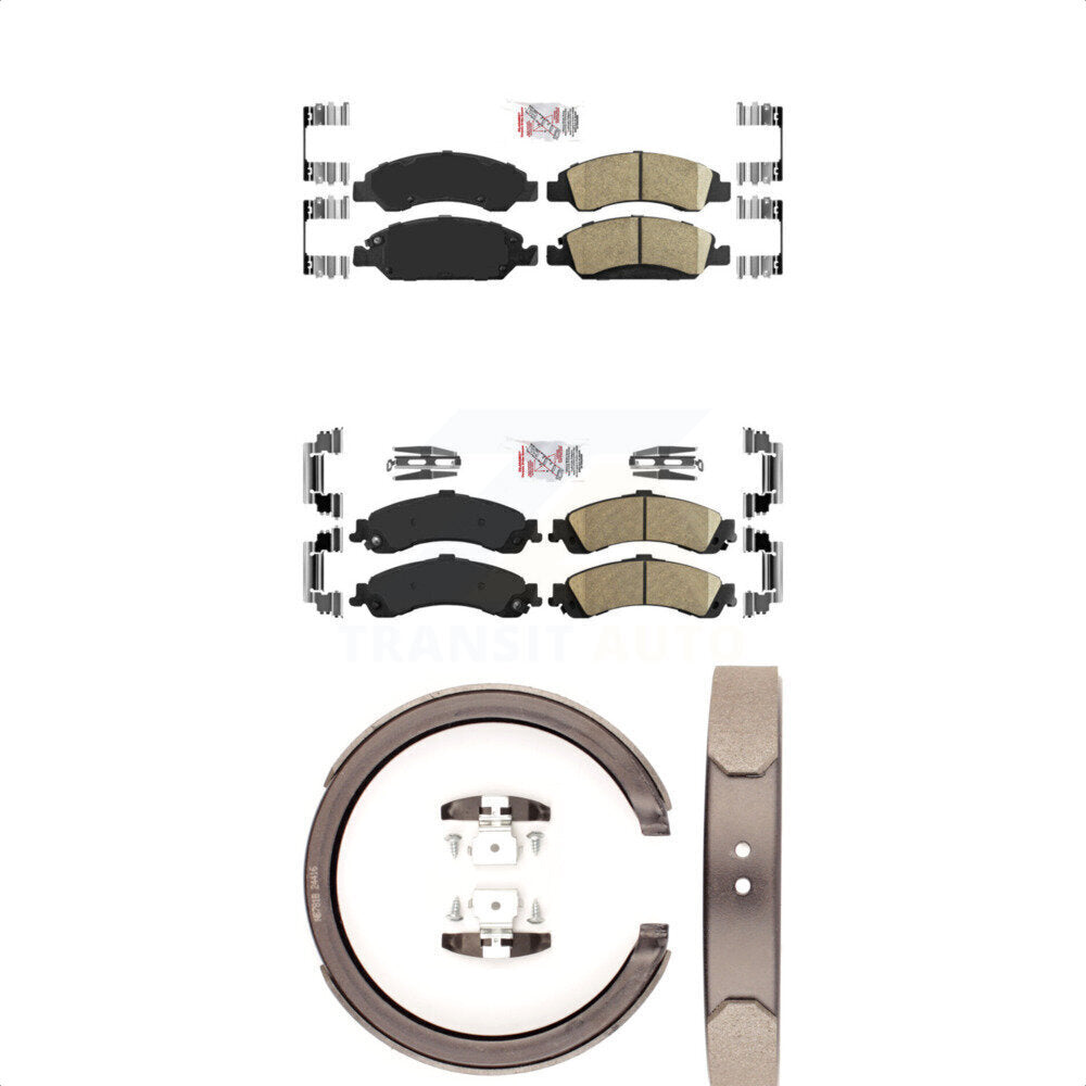 Front Rear Ceramic Disc Brake Pads And Parking Shoes Kit For Chevrolet 1500 KNN-100392