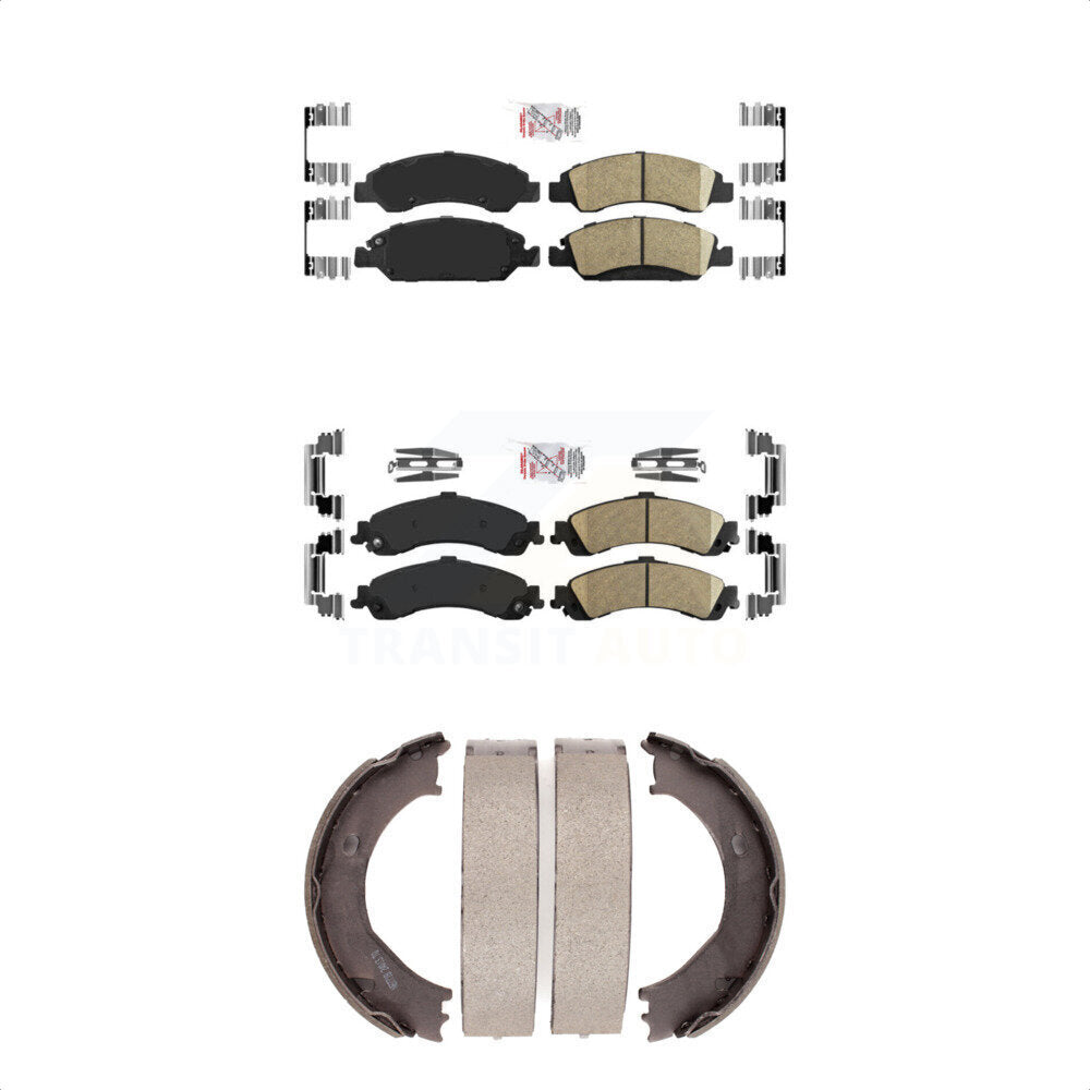 Front Rear Ceramic Disc Brake Pads And Parking Shoes Kit For Chevrolet 1500 KNN-100401