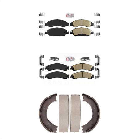 Front Rear Ceramic Disc Brake Pads And Parking Shoes Kit For Chevrolet 1500 KNN-100401