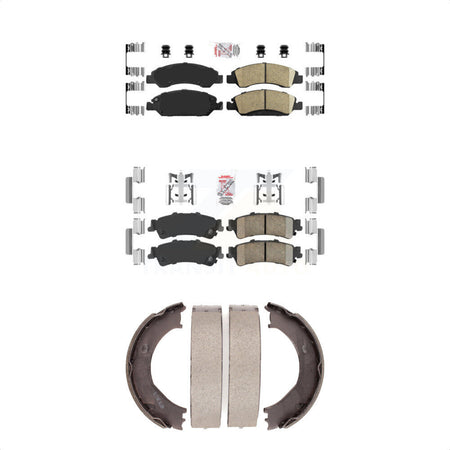 Front Rear Ceramic Disc Brake Pads And Parking Shoes Kit For Chevrolet 1500 KNN-100403