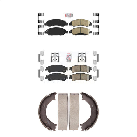 Front Rear Ceramic Disc Brake Pads And Parking Shoes Kit For Chevrolet 1500 KNN-100404