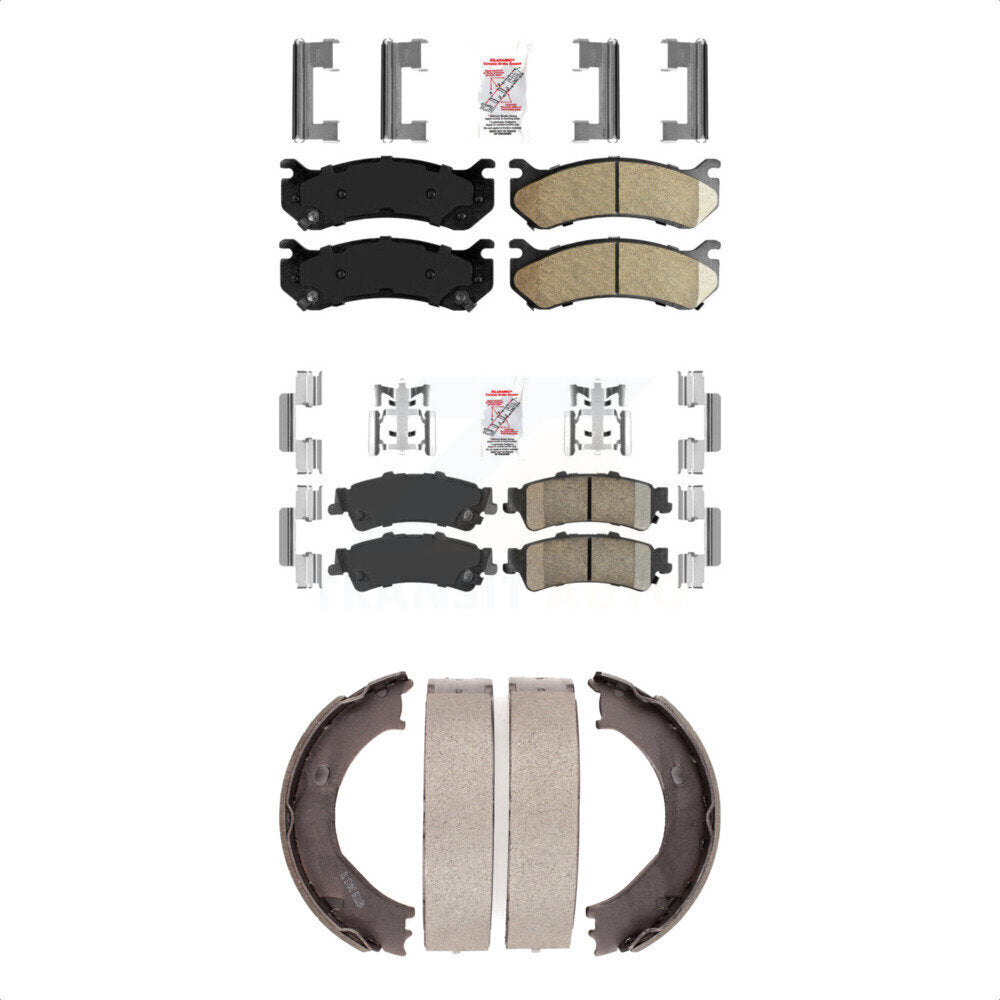 Front Rear Ceramic Disc Brake Pads And Parking Shoes Kit For Chevrolet 1500 KNN-100411