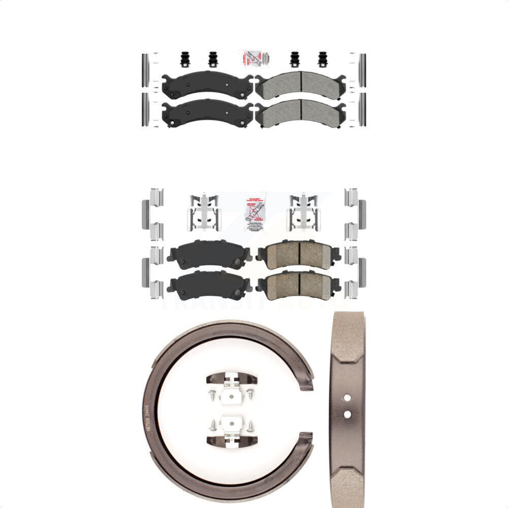 Front Semi-Metallic Rear Ceramic Disc Brake Pads And Parking Shoes Kit For DTS KNN-100422