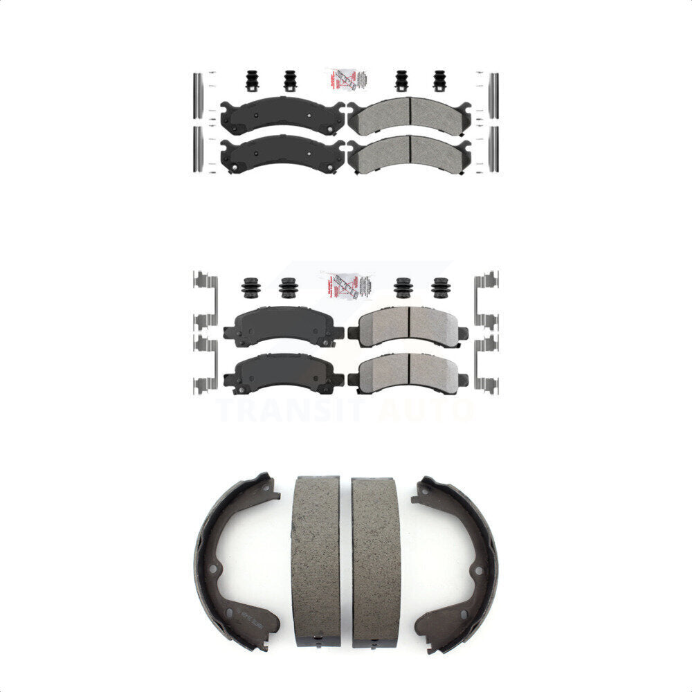 Front Rear Semi-Metallic Disc Brake Pads And Parking Shoes Kit For GMC Savana KNN-100442