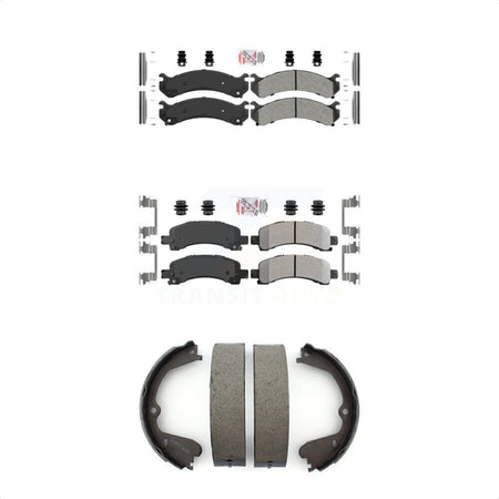 Front Rear Semi-Metallic Disc Brake Pads And Parking Shoes Kit For GMC Savana KNN-100442