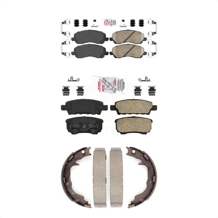 Front Rear Ceramic Disc Brake Pads And Parking Shoes Kit For Jeep Patriot 200 KNN-100450