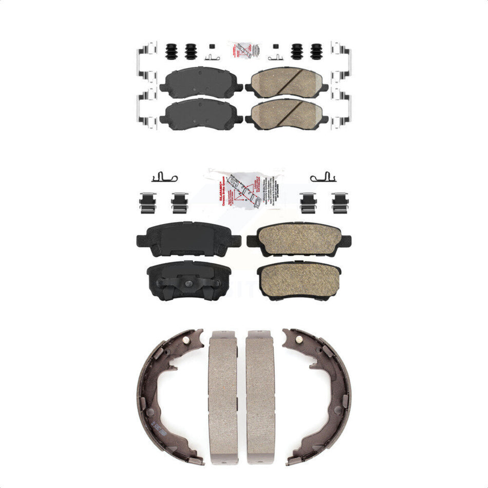 Front Rear Ceramic Disc Brake Pads And Parking Shoes Kit For Jeep Patriot 200 KNN-100450
