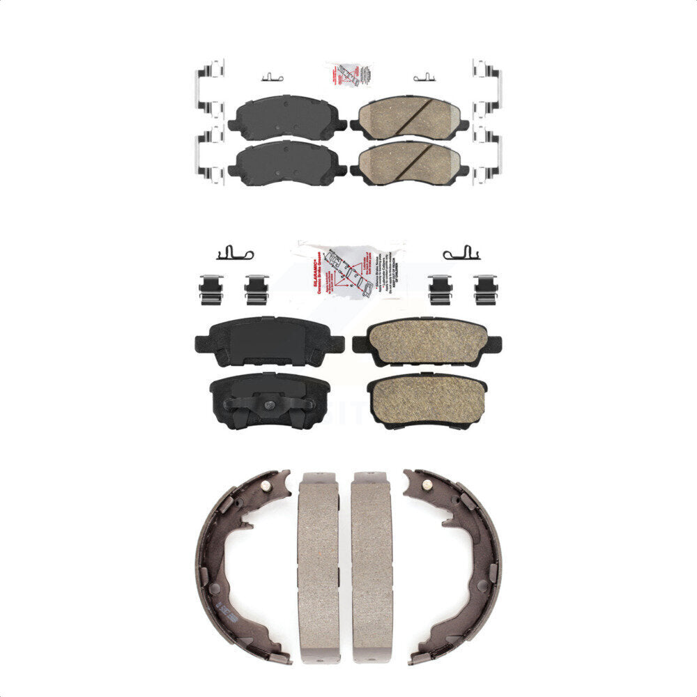 Front Rear Ceramic Disc Brake Pads And Parking Shoes Kit For Jeep Patriot 200 KNN-100451
