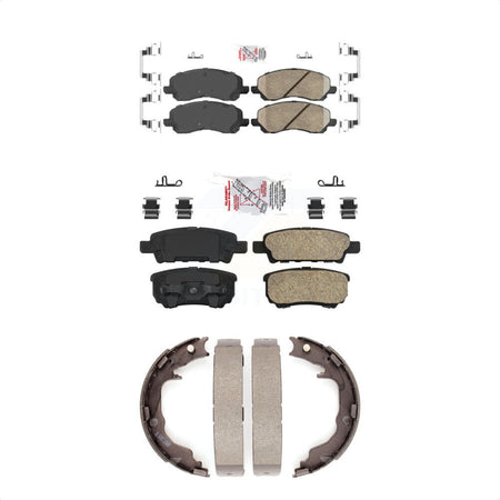 Front Rear Ceramic Disc Brake Pads And Parking Shoes Kit For Jeep Patriot 200 KNN-100451