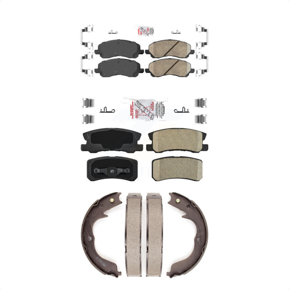 Front Rear Ceramic Disc Brake Pads And Parking Shoes Kit For KNN-100453