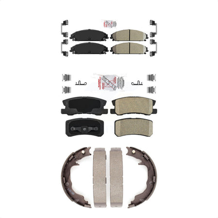 Front Rear Ceramic Disc Brake Pads And Parking Shoes Kit For Dodge Caliber KNN-100458